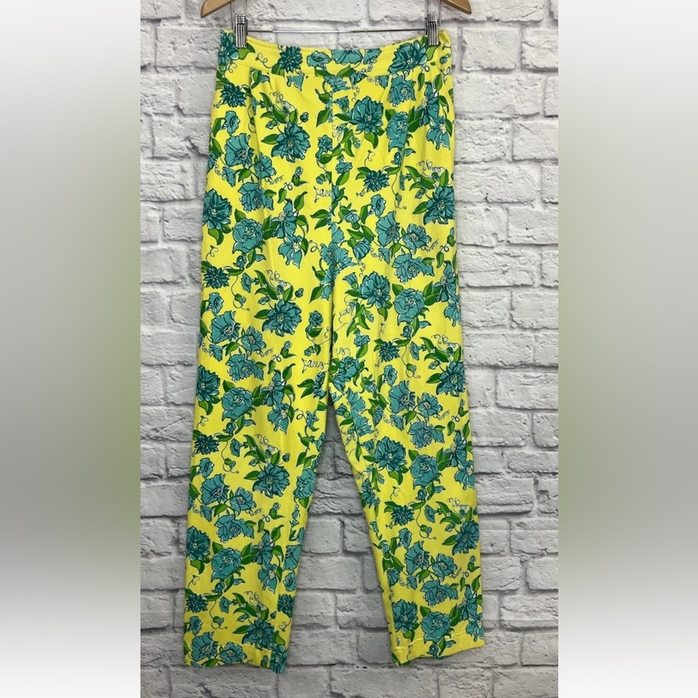 LILLY PULITZER MULTI COLOR FLORAL PRINT PANTS SIZE L